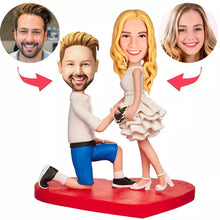 Load image into Gallery viewer, Custom Kneel Down To Propose Marriage Bobble Head Toy Figures
