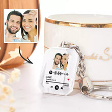 Load image into Gallery viewer, Spotify Code Gifts Personalised Keychains Crystal Picture Frame Spotify Keychain
