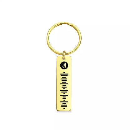 Personalised Spotify Keyring Custom Metal Engraved Spotify Scan Code Keychain