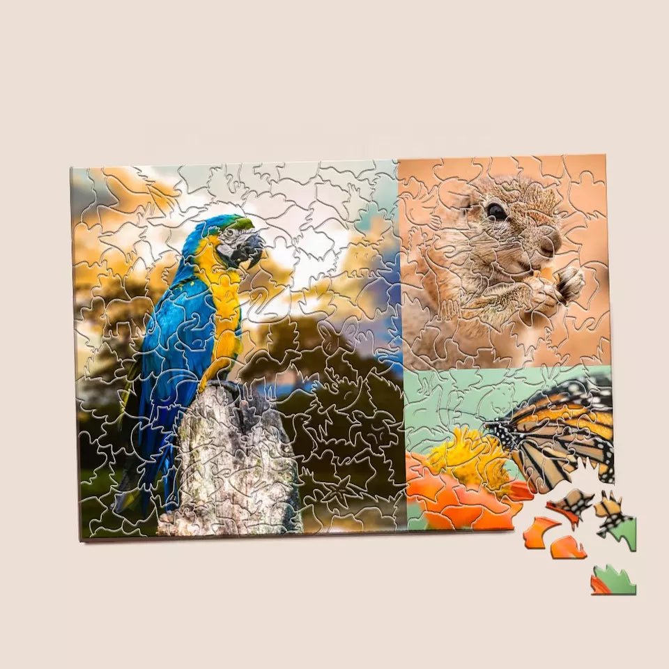 Custom Photo Animal Wood Jigsaw Puzzle For Kids Children