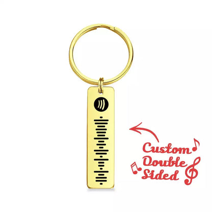 Personalised Spotify Keyring Custom Metal Engraved Spotify Scan Code Keychain
