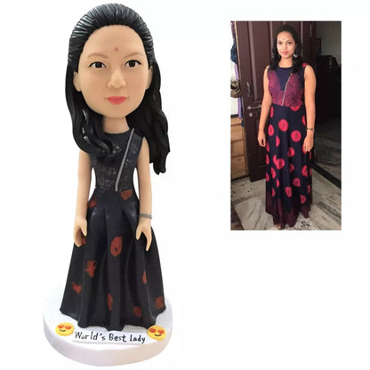 Fully Customizable 1 Person Custom Bobblehead With Engraved Text