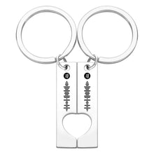 Load image into Gallery viewer, Custom Spotify Code Key Ring Manufacturing Stainless Steel Laser Engraved Metal Key Chains
