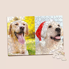 Load image into Gallery viewer, Personalized Two Photos Animal Jigsaw Puzzle Personalized Wooden Puzzles For Kids
