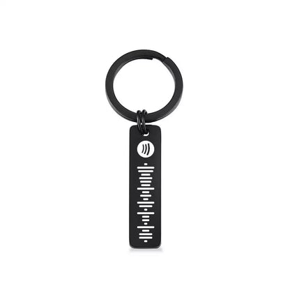 Personalised Spotify Keyring Custom Metal Engraved Spotify Scan Code Keychain