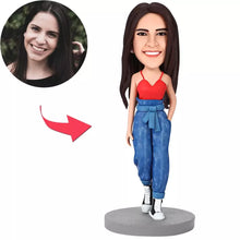 Load image into Gallery viewer, Modern Woman Walking Custom Bobblehead Clay Dolls
