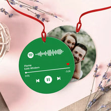 Load image into Gallery viewer, Custom Engraved Spotify Premium Music Song Ornaments Double Side Photo Hanging Ornament
