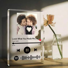 Load image into Gallery viewer, Personalized Clear Free Standing Desktop Display Stand Acrylic Frame Block Spotify Code Music Photo Frame
