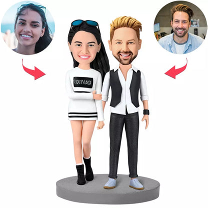 Diy Clay Sculpture Modern Couple Custom Clay Figurines Bobblehead Polymer Clay Decor