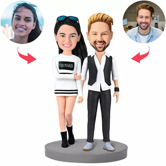 Diy Clay Sculpture Modern Couple Custom Clay Figurines Bobblehead Polymer Clay Decor