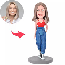 Load image into Gallery viewer, Modern Woman Walking Custom Bobblehead Clay Dolls
