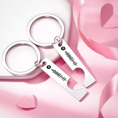 Custom Spotify Code Key Ring Manufacturing Stainless Steel Laser Engraved Metal Key Chains