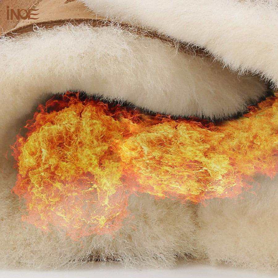 Fashion Sheepskin Suede Leather Women Casual Short Winter Snow Boots Waterproof