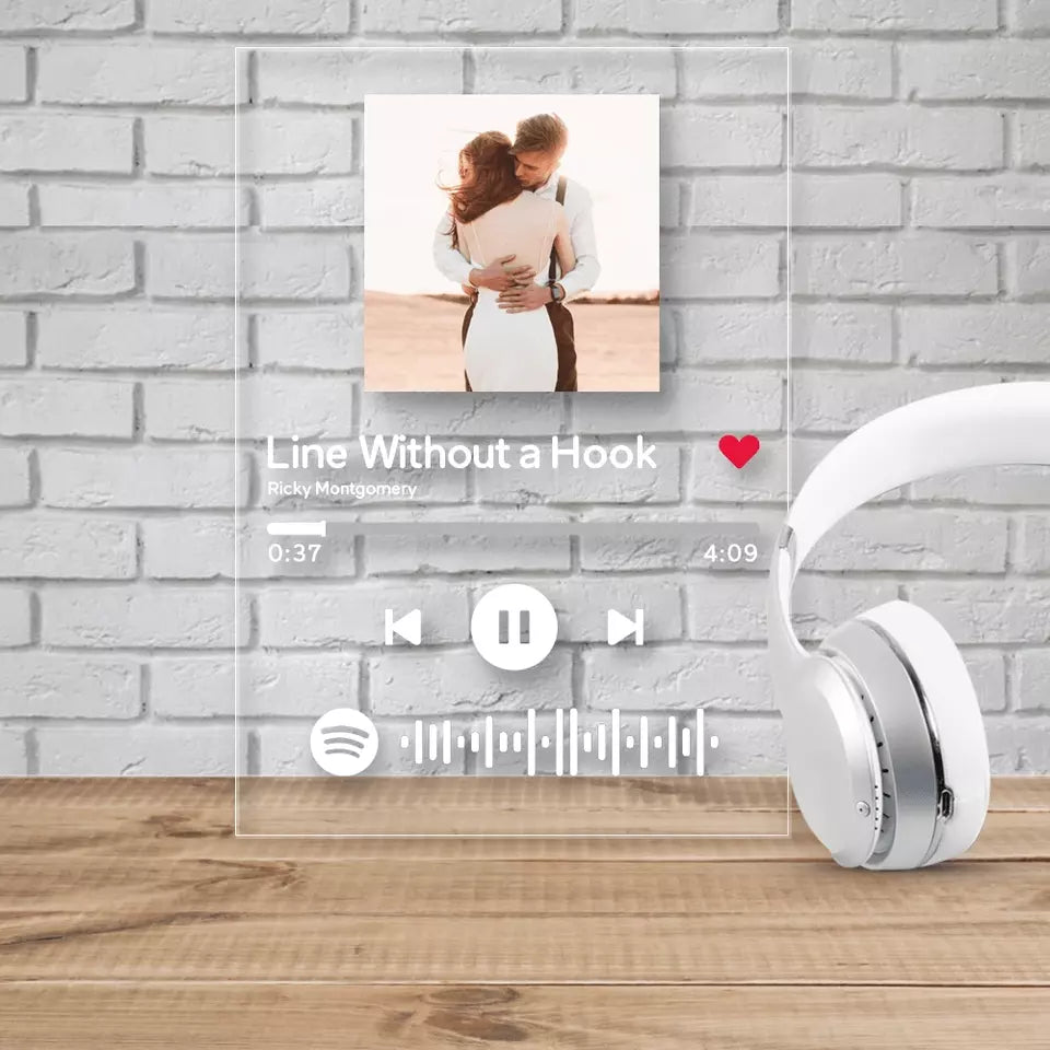 Personalized Gift Custom Music Album Cover Glass Art Acrylic Spotify Plaque