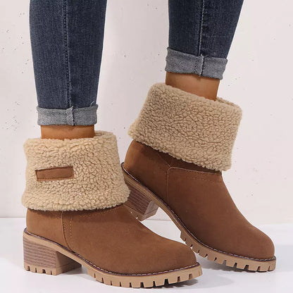 Hot Style Medium Tube Thick Heel Suede Women's Boots