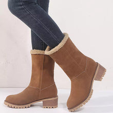 Load image into Gallery viewer, Hot Style Medium Tube Thick Heel Suede Women&#39;s Boots
