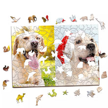 Load image into Gallery viewer, Personalized Two Photos Animal Jigsaw Puzzle Personalized Wooden Puzzles For Kids
