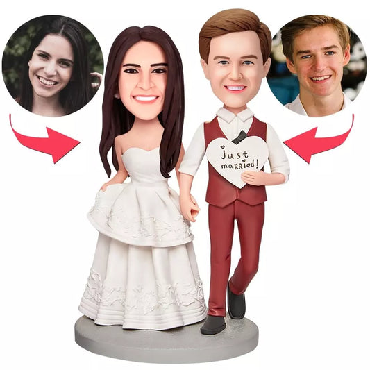 Wedding Souvenir Gift Just Married Custom Bobblehead Wedding Bride Bridegroom Figurine