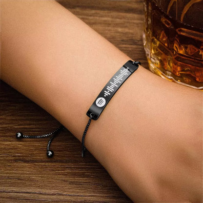 Custom Spotify Code Bracelet Spotify Song Engraved Rose Gold Bar Bracelet