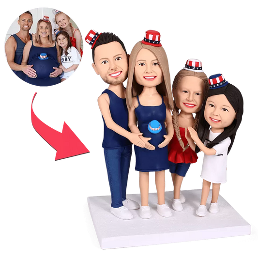 Fully Customizable 4 Persons Figurines Bespoke Portrait Sculpture