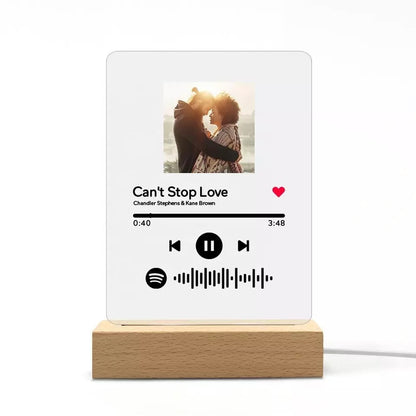 Custom Romantic Gifts DIY Acrylic Led Music Spotify Plaque With Lights