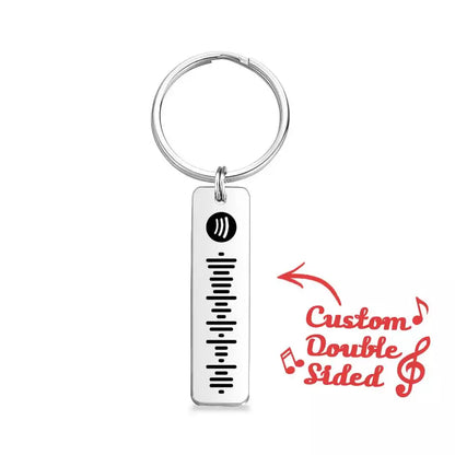 Personalised Spotify Keyring Custom Metal Engraved Spotify Scan Code Keychain