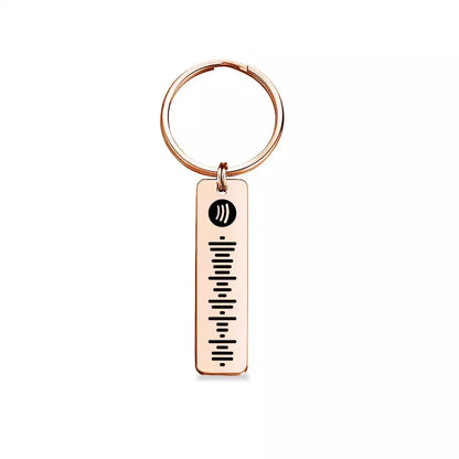 Personalised Spotify Keyring Custom Metal Engraved Spotify Scan Code Keychain