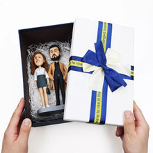 Load image into Gallery viewer, Personalize Couple Holding Birthday Cake Custom Made Bobblehead Figurine
