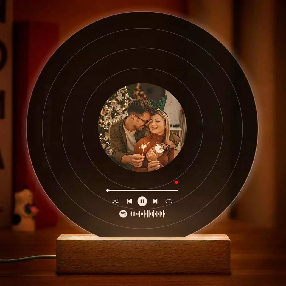 Customized Printed Black Acrylic Music Plaque Night Light Customized Spotify Led Light Lamp