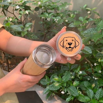 Personalized Eco Friendly Dog Face Bamboo Stainless Steel Tumbler