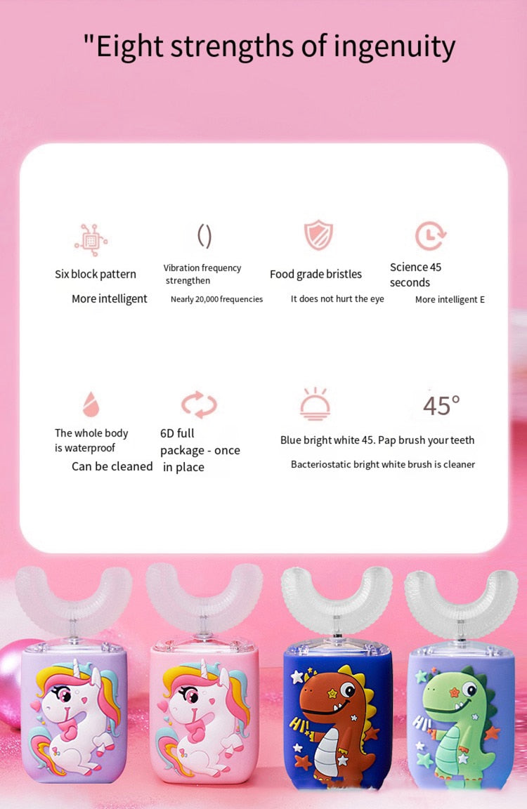 Smart Cartoon Pattern Kids Toothbrush 360 Degree Silicone Soft Brush for Children