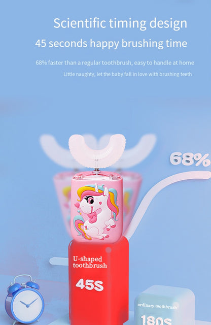 Smart Cartoon Pattern Kids Toothbrush 360 Degree Silicone Soft Brush for Children