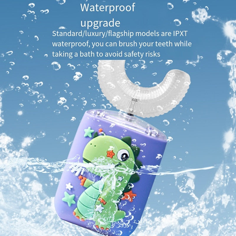 Smart Cartoon Pattern Kids Toothbrush 360 Degree Silicone Soft Brush for Children