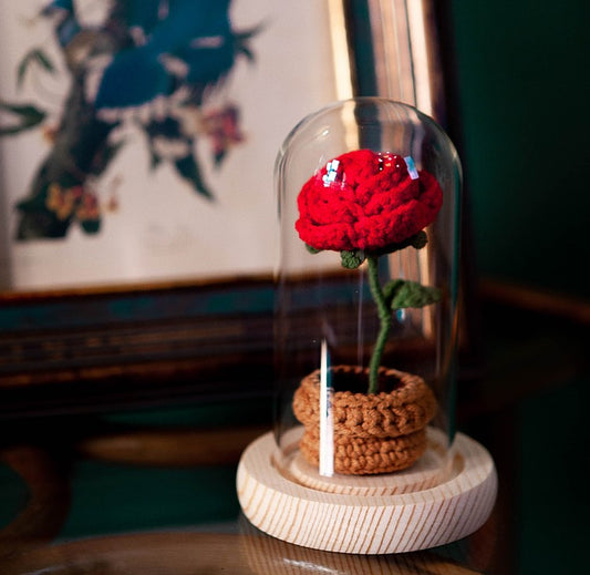 Hand-woven Bouquet Rose Sunflower Wool Hook Crochet Full Set Of Production Materials Package finished gift