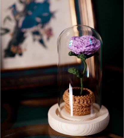 Hand-woven Bouquet Rose Sunflower Wool Hook Crochet Full Set Of Production Materials Package finished gift