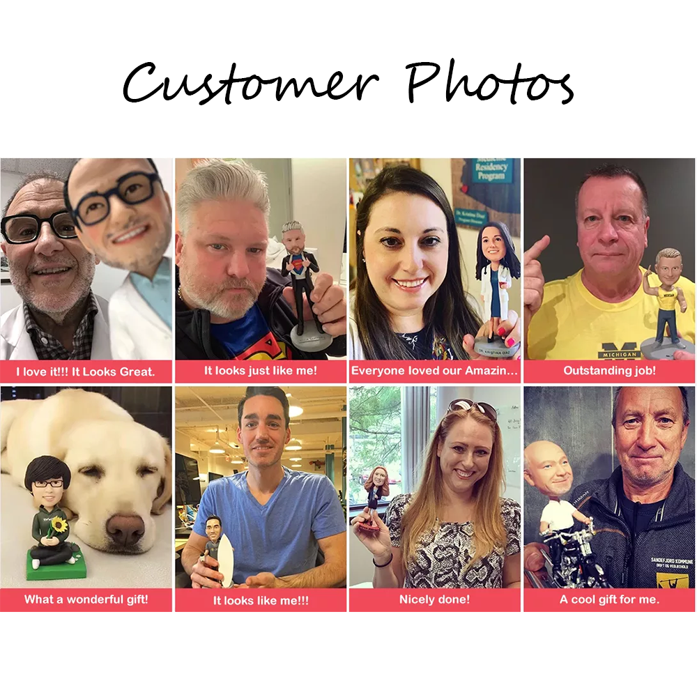 Fully Customizable 1 Person Custom Bobblehead With Engraved Text