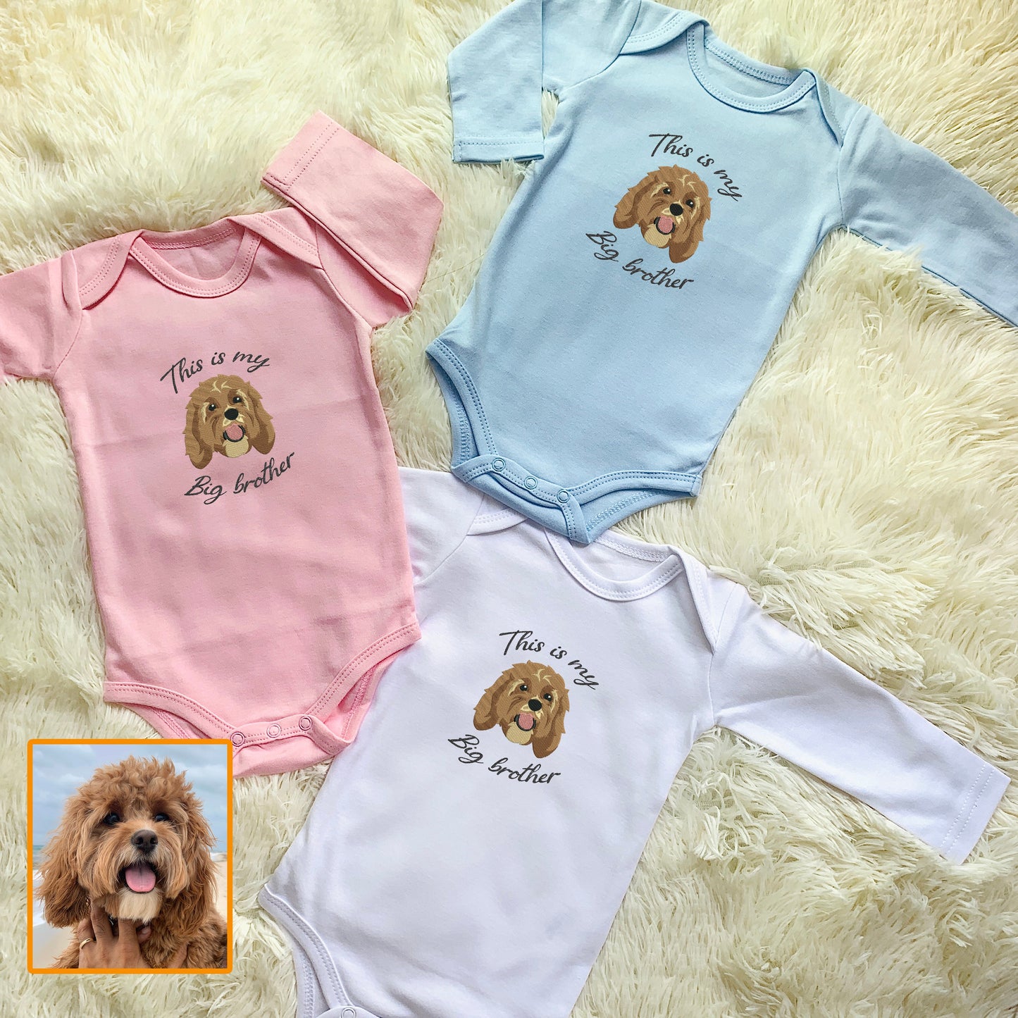 Personalized Embroidered Pet Dog Cat Baby Onesie