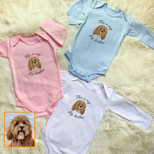 Personalized Embroidered Pet Dog Cat Baby Onesie