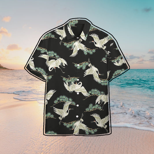 Retro Crane Button Shirt