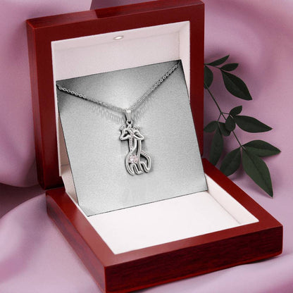 To My Mom Giraffe Necklace