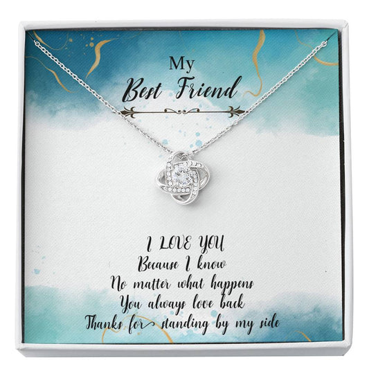 Love Knot Necklace with POD Message Card