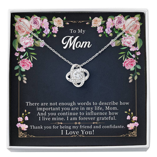 To My Mom Love Knot Necklace