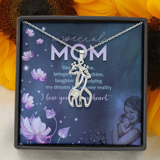 To My Mom Giraffe Necklace