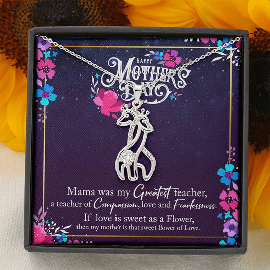 To My Mom Giraffe Necklace