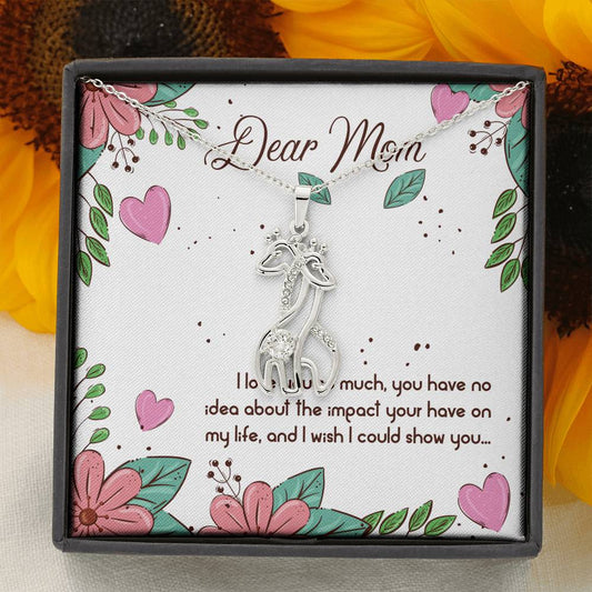 To My Mom Giraffe Necklace