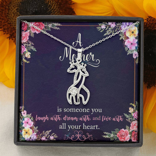 To My Mom Giraffe Necklace