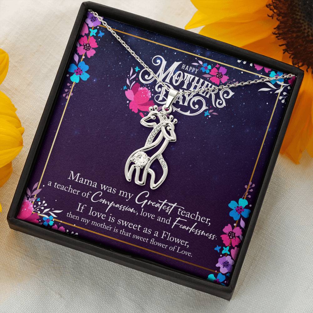 To My Mom Giraffe Necklace
