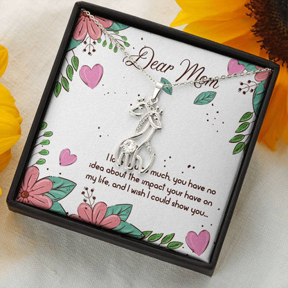 To My Mom Giraffe Necklace