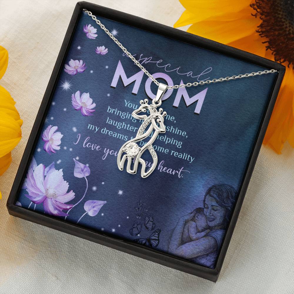 To My Mom Giraffe Necklace