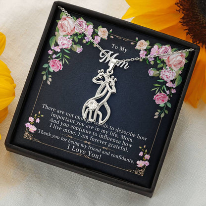 To My Mom Giraffe Necklace
